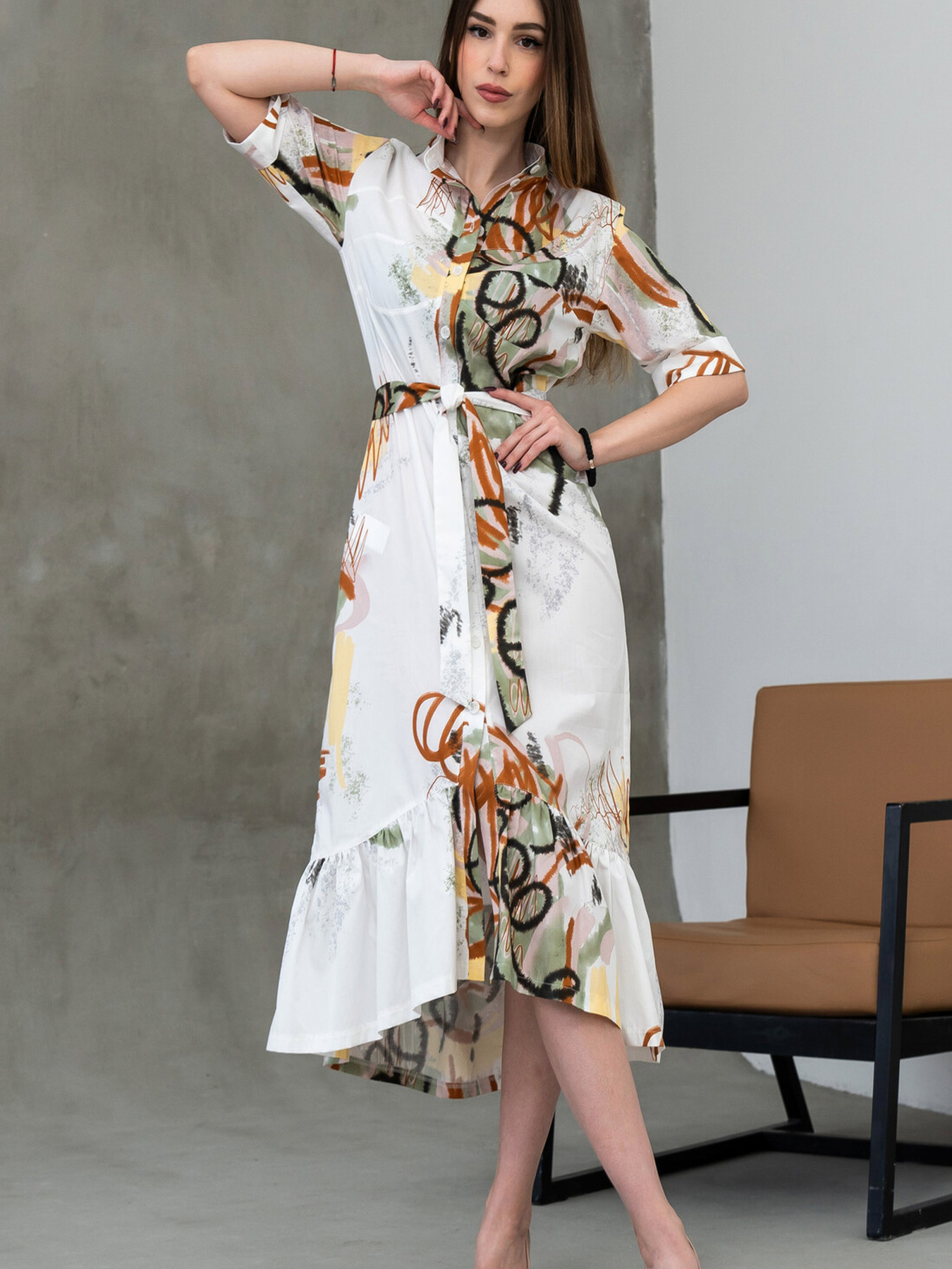 Платье миди RiMari модель 0224-blij-print Фото