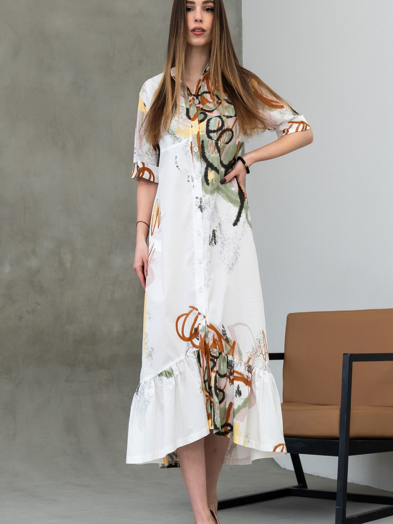 Платье миди RiMari модель 0224-blij-print Фото