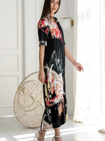 Платье миди RiMari модель 0224-chornij-print Фото