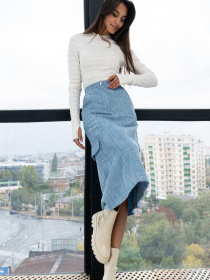 Спідниця міді RiMari модель 0523-blakitnij Спідниця міді RiMari модель 0523-blakitnij Фото