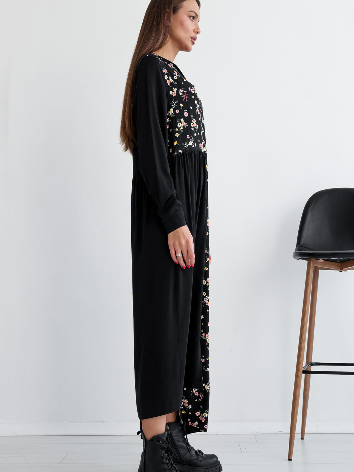 Платье миди RiMari модель 13-chornij-print Фото