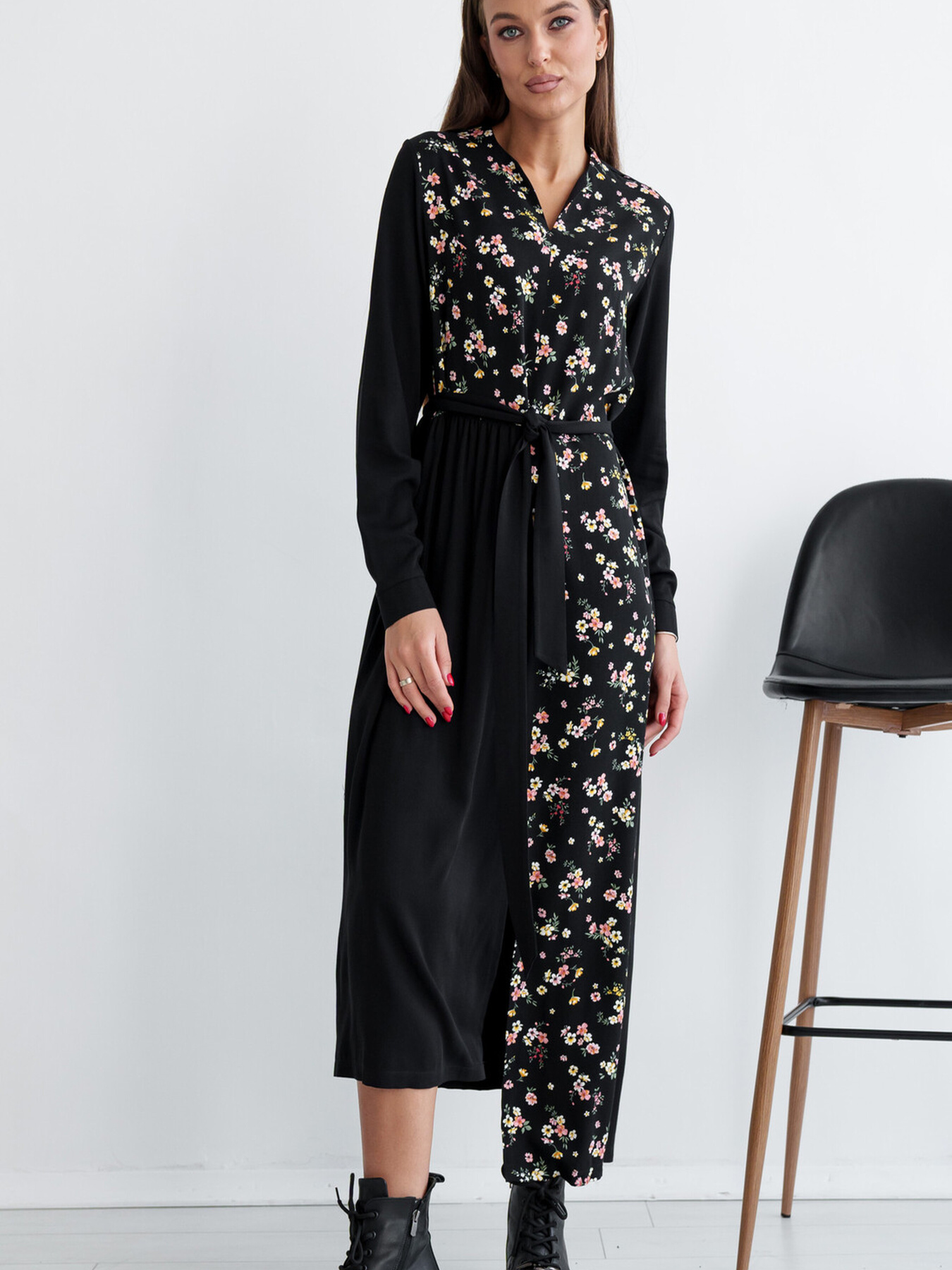 Платье миди RiMari модель 13-chornij-print Фото