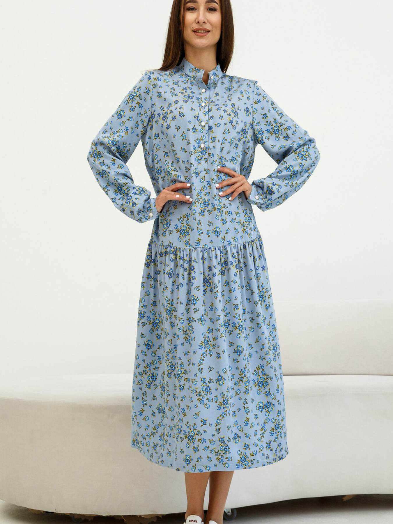 Платье миди RiMari модель 1323-blakitnij-print Фото
