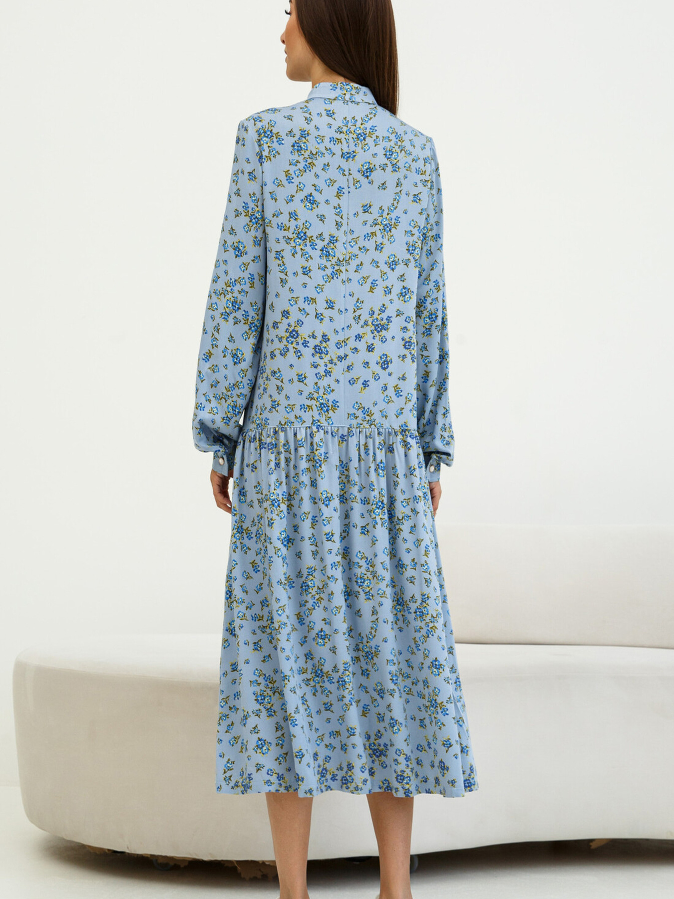 Платье миди RiMari модель 1323-blakitnij-print Фото