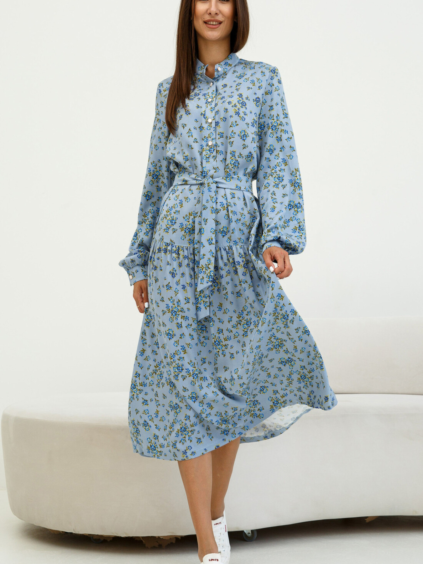 Платье миди RiMari модель 1323-blakitnij-print Фото