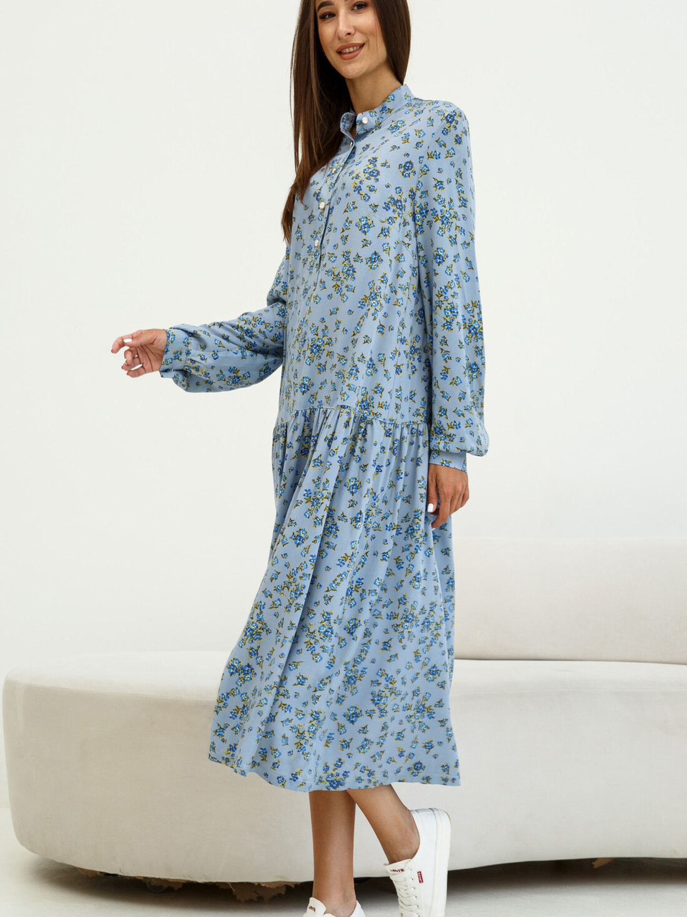 Платье миди RiMari модель 1323-blakitnij-print Фото