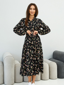 Платье миди RiMari модель 1323-chornij-print Фото