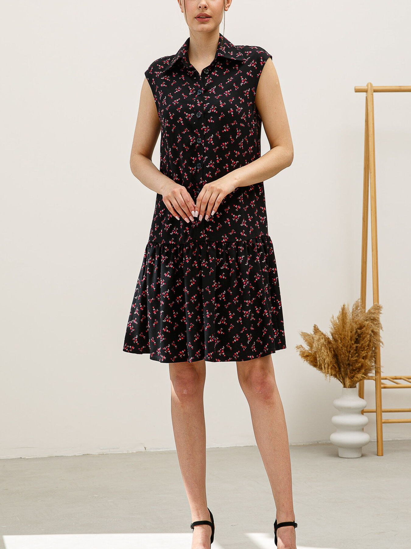 Платье мини RiMari модель 0723-chornij-print Фото