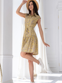 Сукня міні RiMari модель 0723-zhovtij-print Сукня міні RiMari модель 0723-zhovtij-print Фото