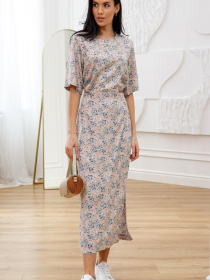 Сукня міді RiMari модель 02-bezh-print Фото