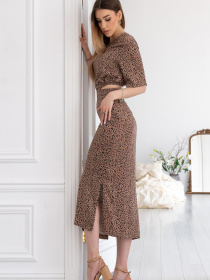 Платье миди RiMari модель 02-kapuchino-print Фото