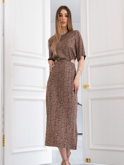 Сукня міді RiMari модель 02-kapuchino-print Фото