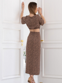 Платье миди RiMari модель 02-kapuchino-print Фото