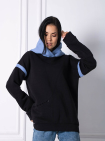 Худи RiMari модель 0222-chornij-z-blakitnim Фото