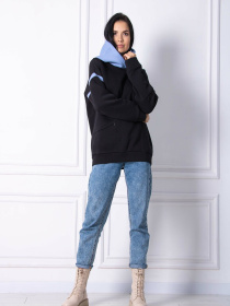 Худи RiMari модель 0222-chornij-z-blakitnim Фото