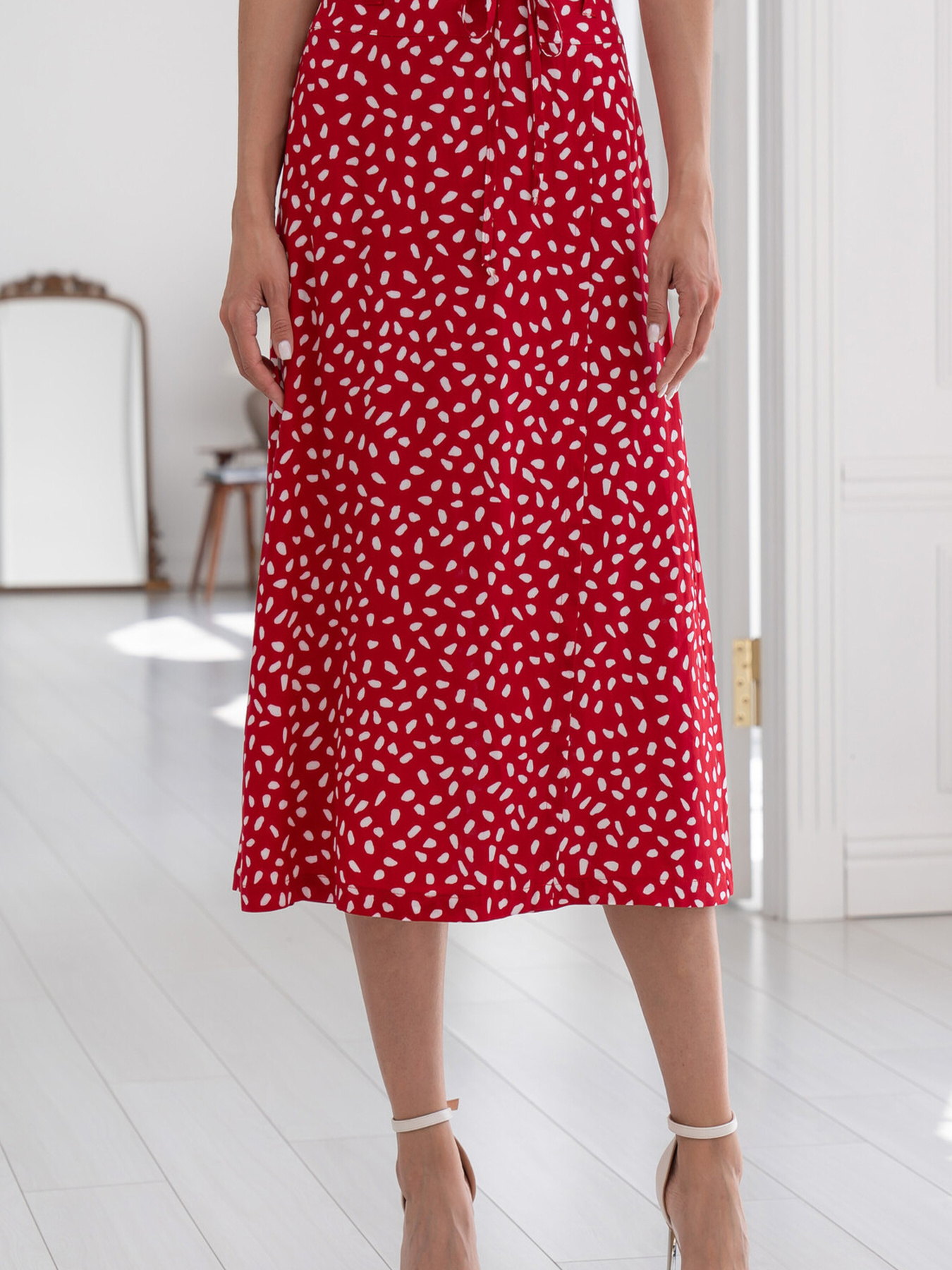 Спідниця міді RiMari модель 0322-chervonij-print Фото