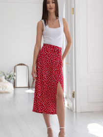 Спідниця міді RiMari модель 0322-chervonij-print Фото