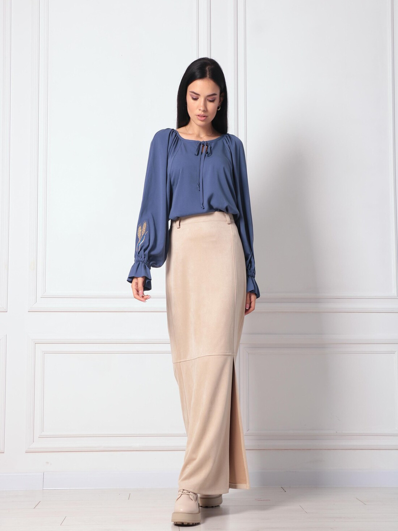 Юбка макси RiMari модель 0222-kremovij Фото