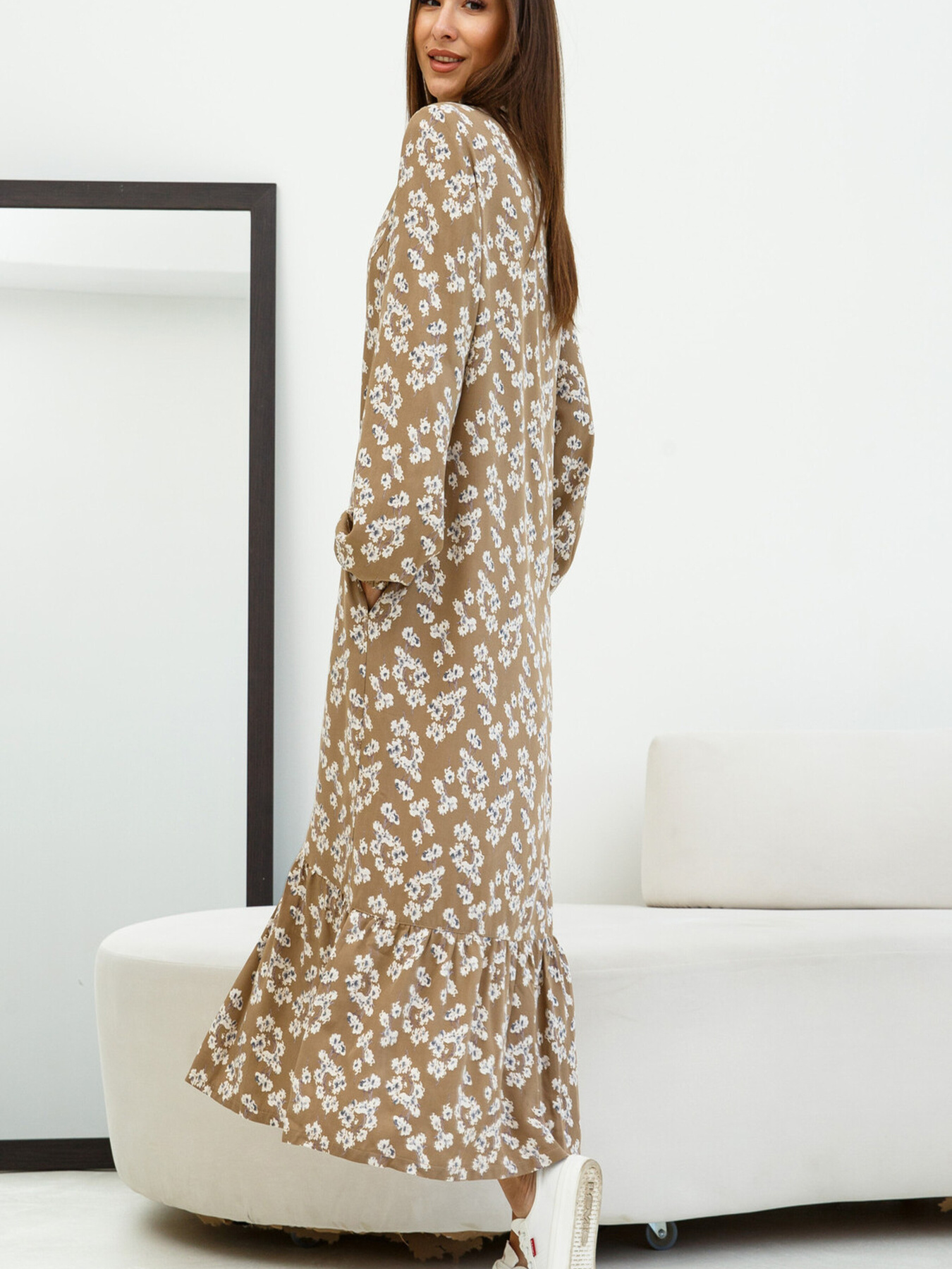 Платье макси RiMari модель 1322-kapuchino-print Фото