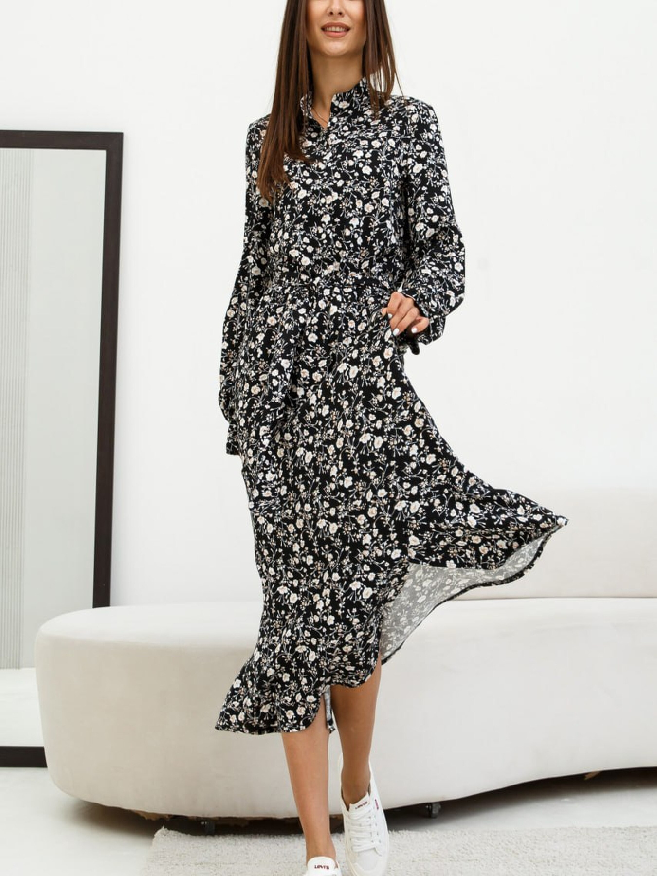 Сукня максі RiMari модель 20-chornij-z-bezhevim Фото