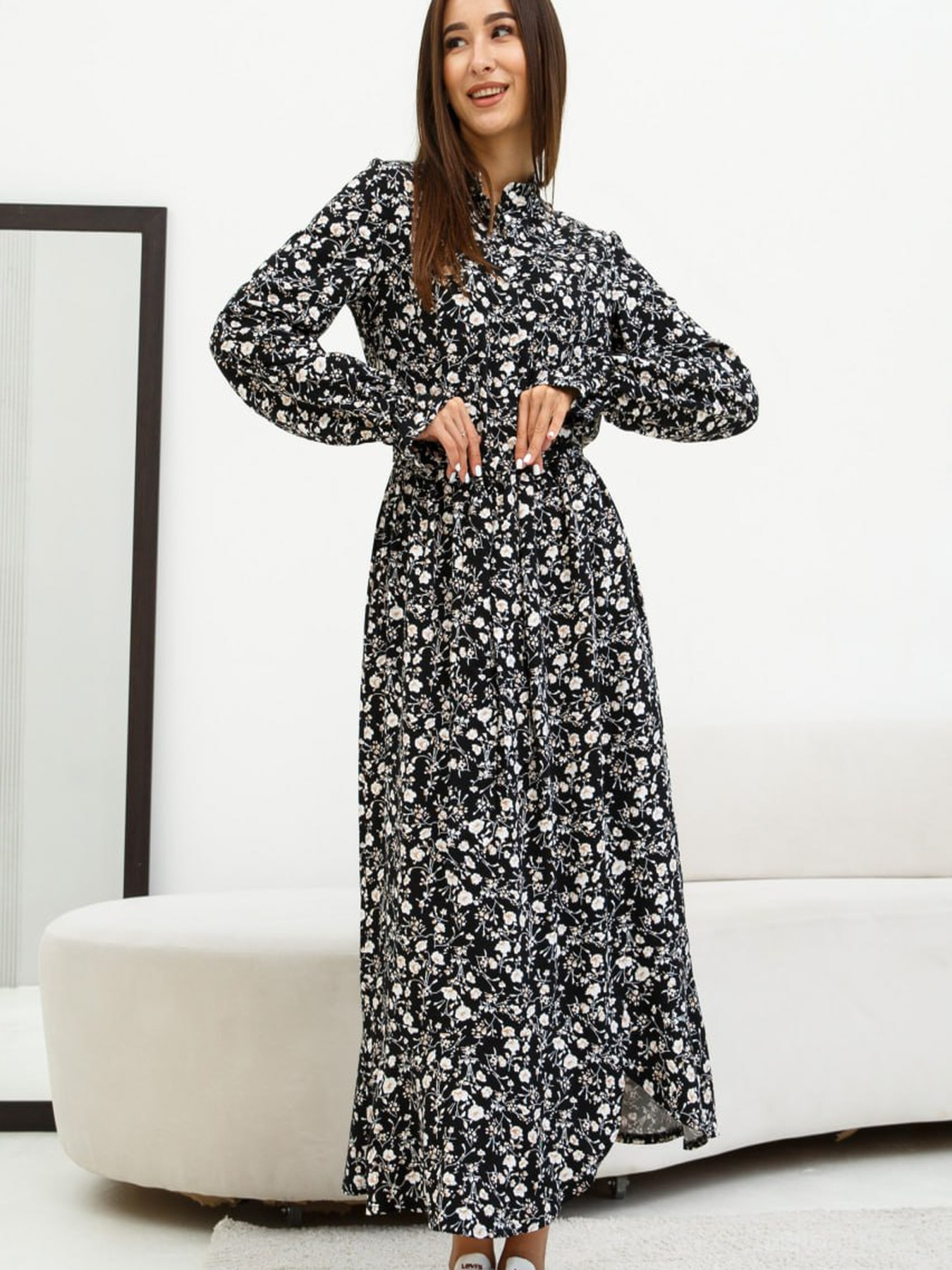 Сукня максі RiMari модель 20-chornij-z-bezhevim Фото