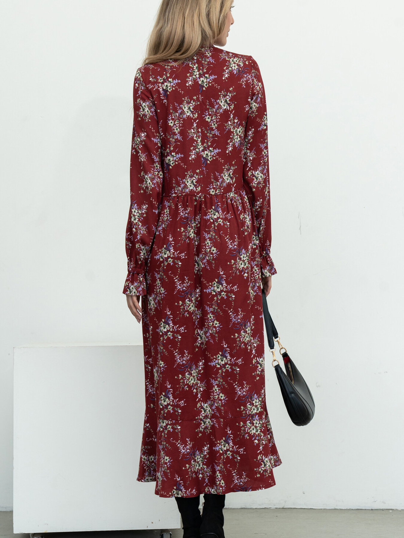 Платье макси RiMari модель 20-bordo-print Фото