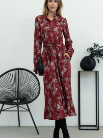 Платье макси RiMari модель 20-bordo-print Фото