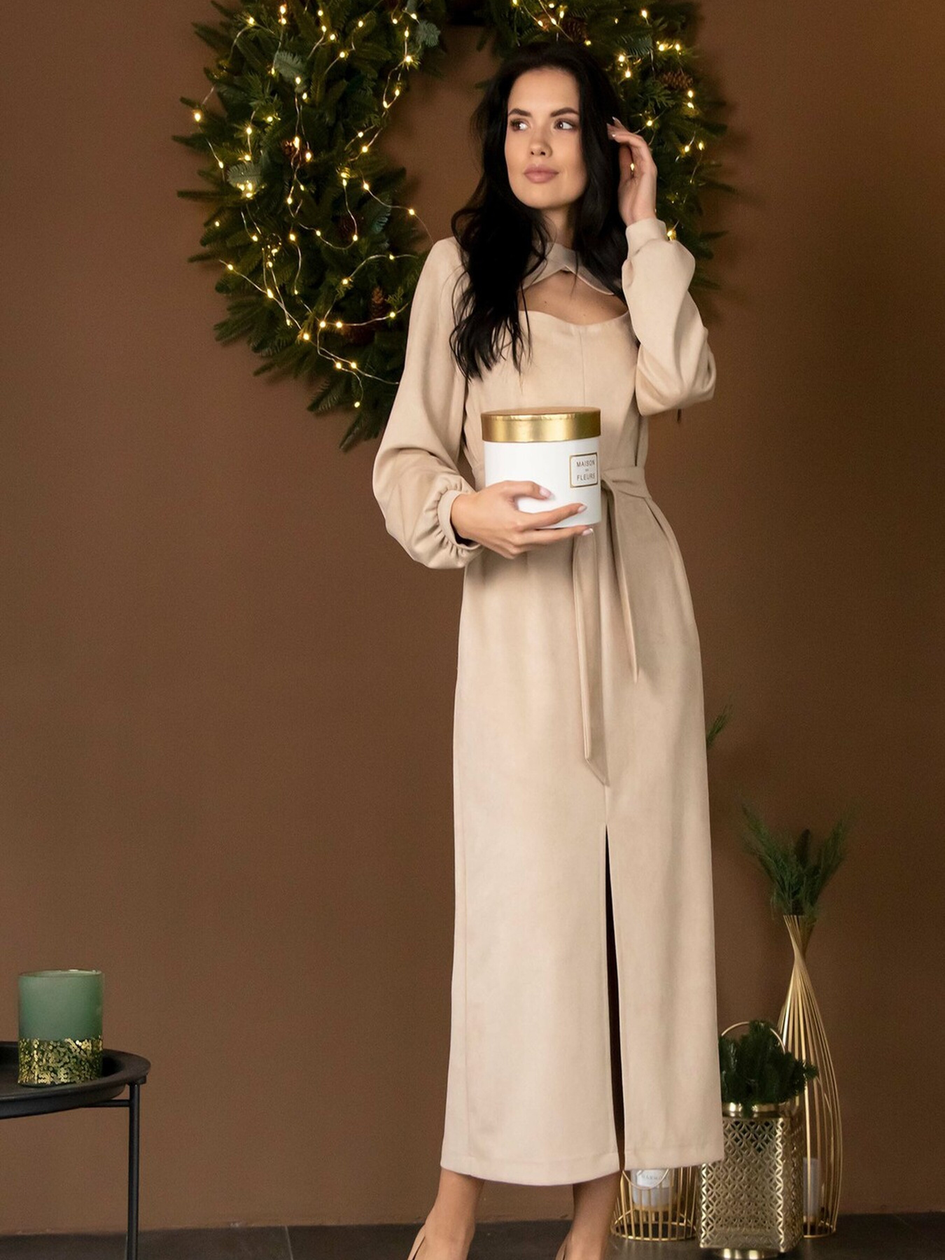 Платье макси RiMari модель 0722-kremovij Фото