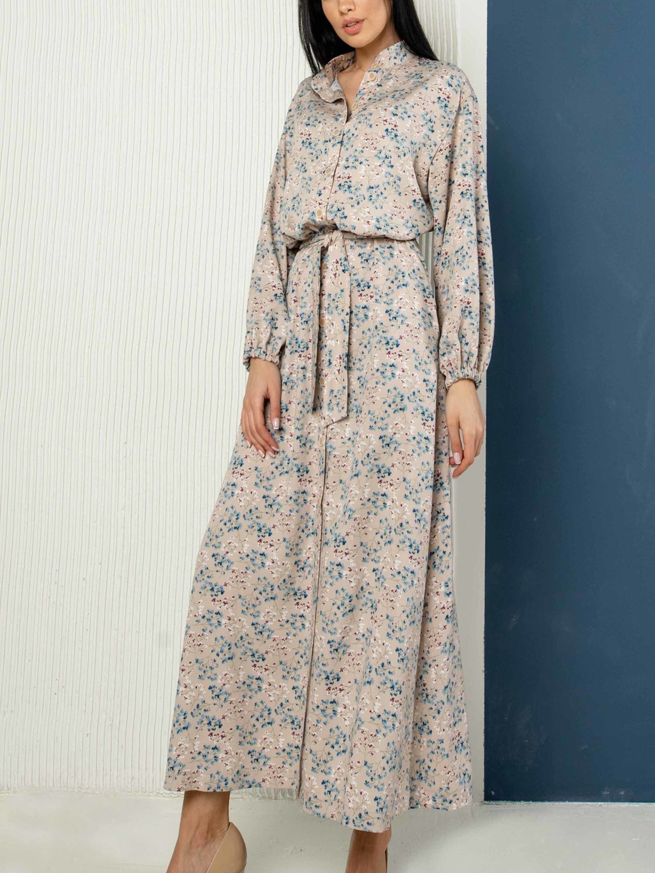 Платье миди RiMari модель 0622-bezh-print Фото