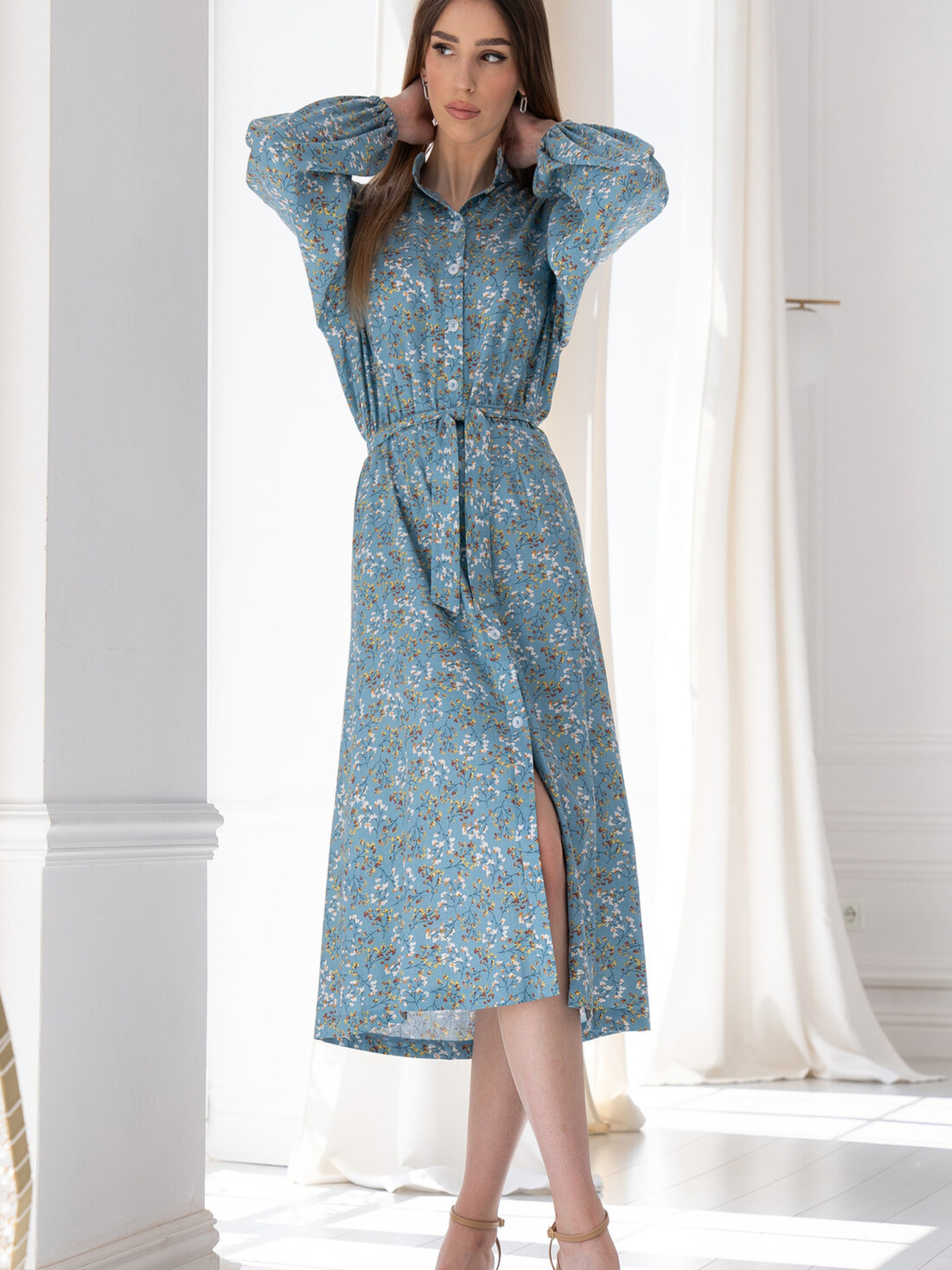 Платье миди RiMari модель 0622-blakitnij-print Фото