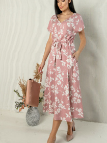 Платье миди RiMari модель 1521-pudra-print Фото