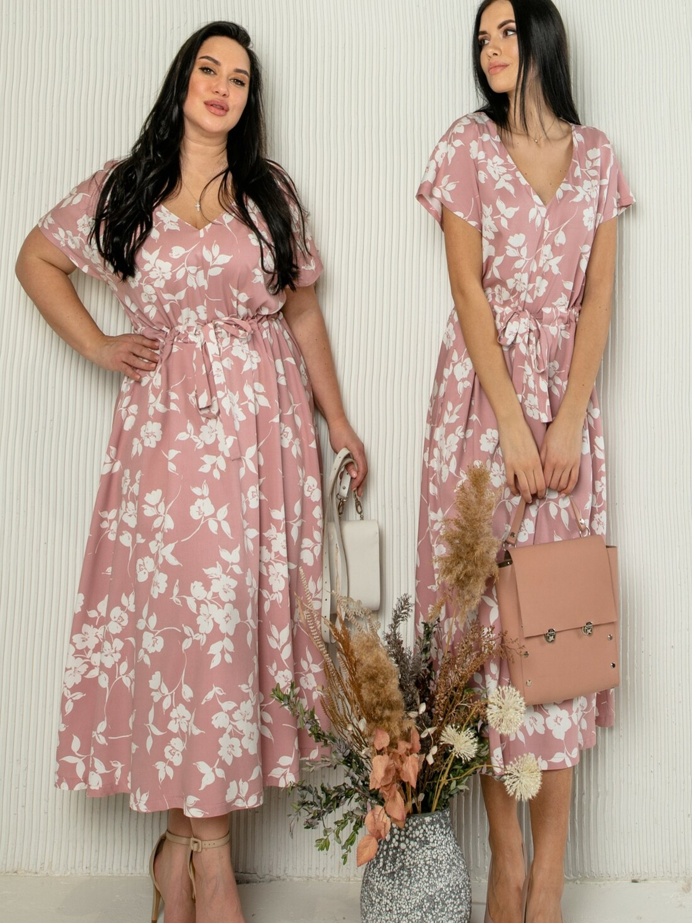 Платье миди RiMari модель 1521-pudra-print Фото