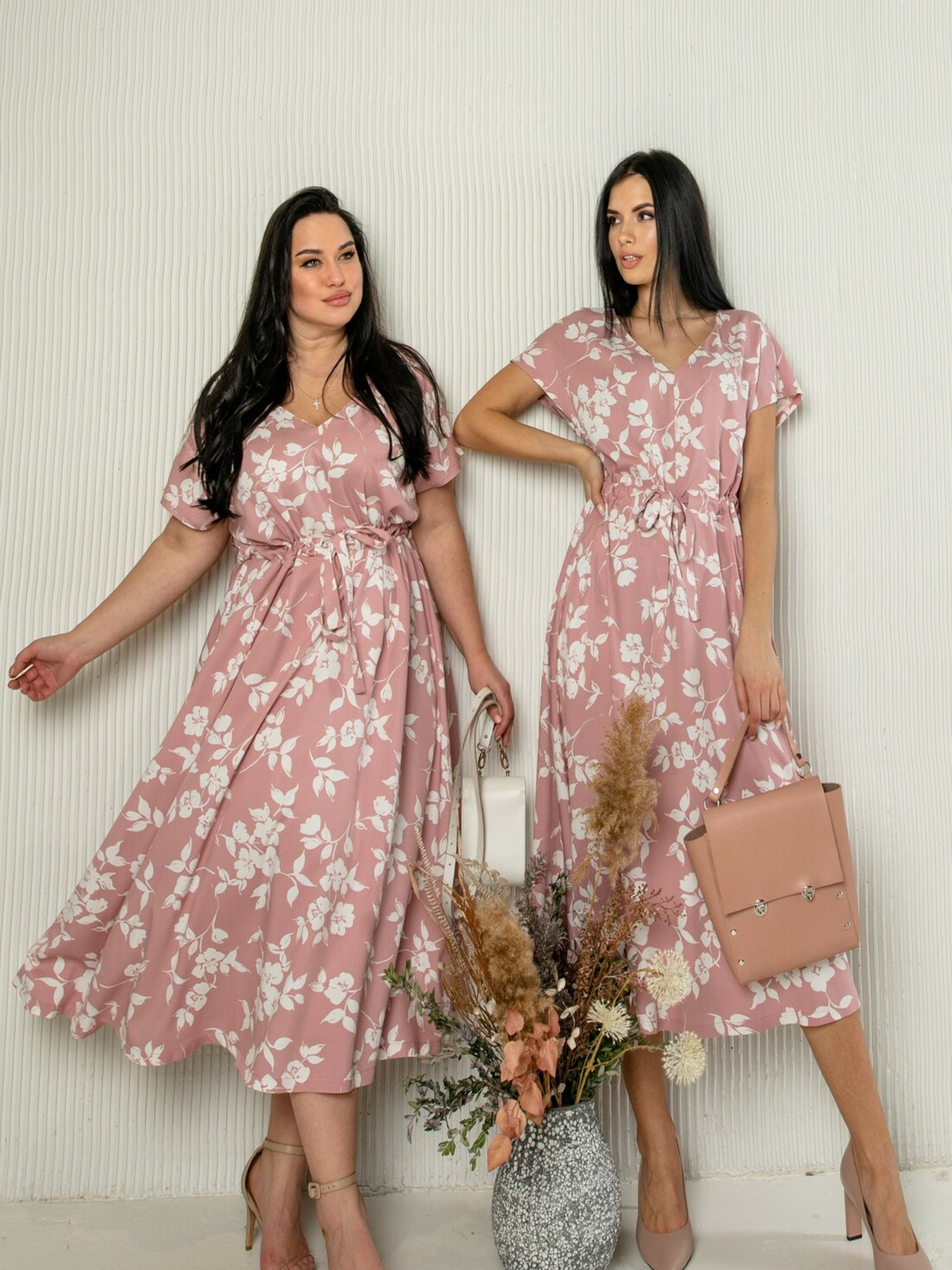 Платье миди RiMari модель 1521-pudra-print Фото