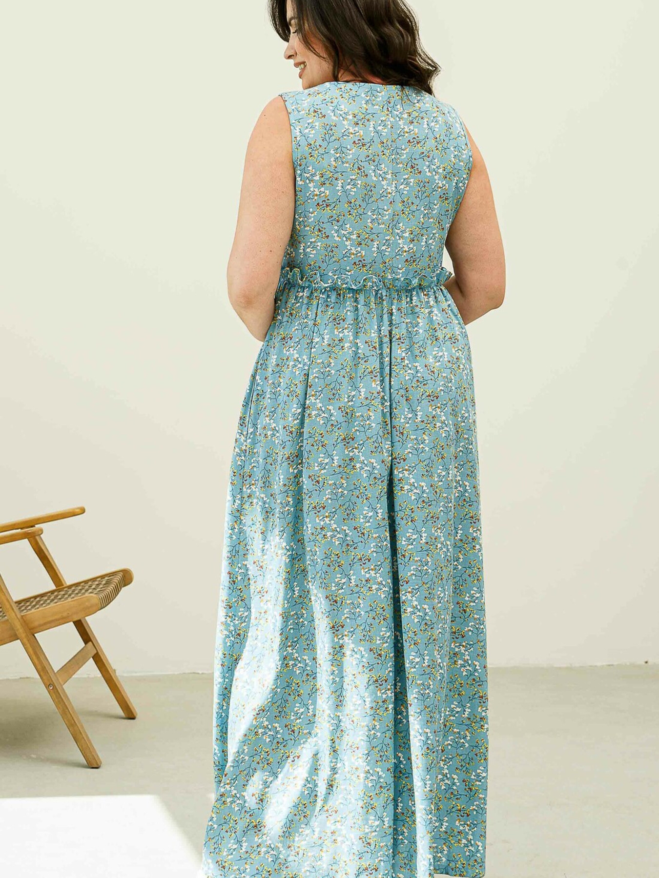 Платье макси RiMari модель 14-2-54-19-blakitnij-print Фото