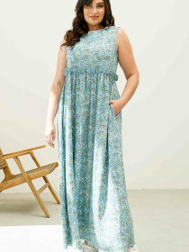 Платье макси RiMari модель 14-2-54-19-blakitnij-print Фото