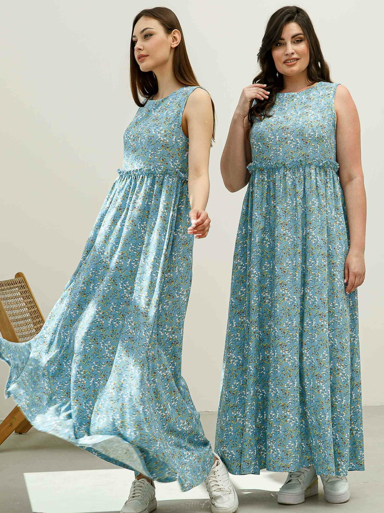 Платье макси RiMari модель 14-2-54-19-blakitnij-print Фото