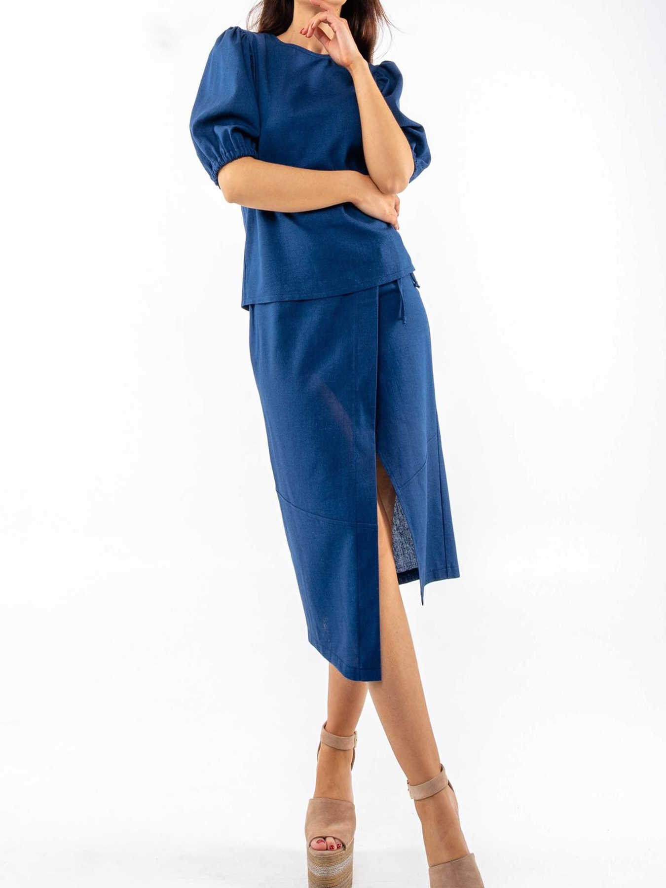 Спідниця міді RiMari модель 0320-temno-sinj Фото