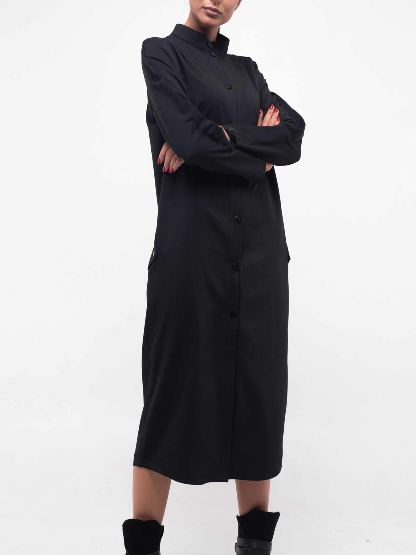 Платье миди RiMari модель 37-1-80-19-chornij Платье миди RiMari модель 37-1-80-19-chornij Фото