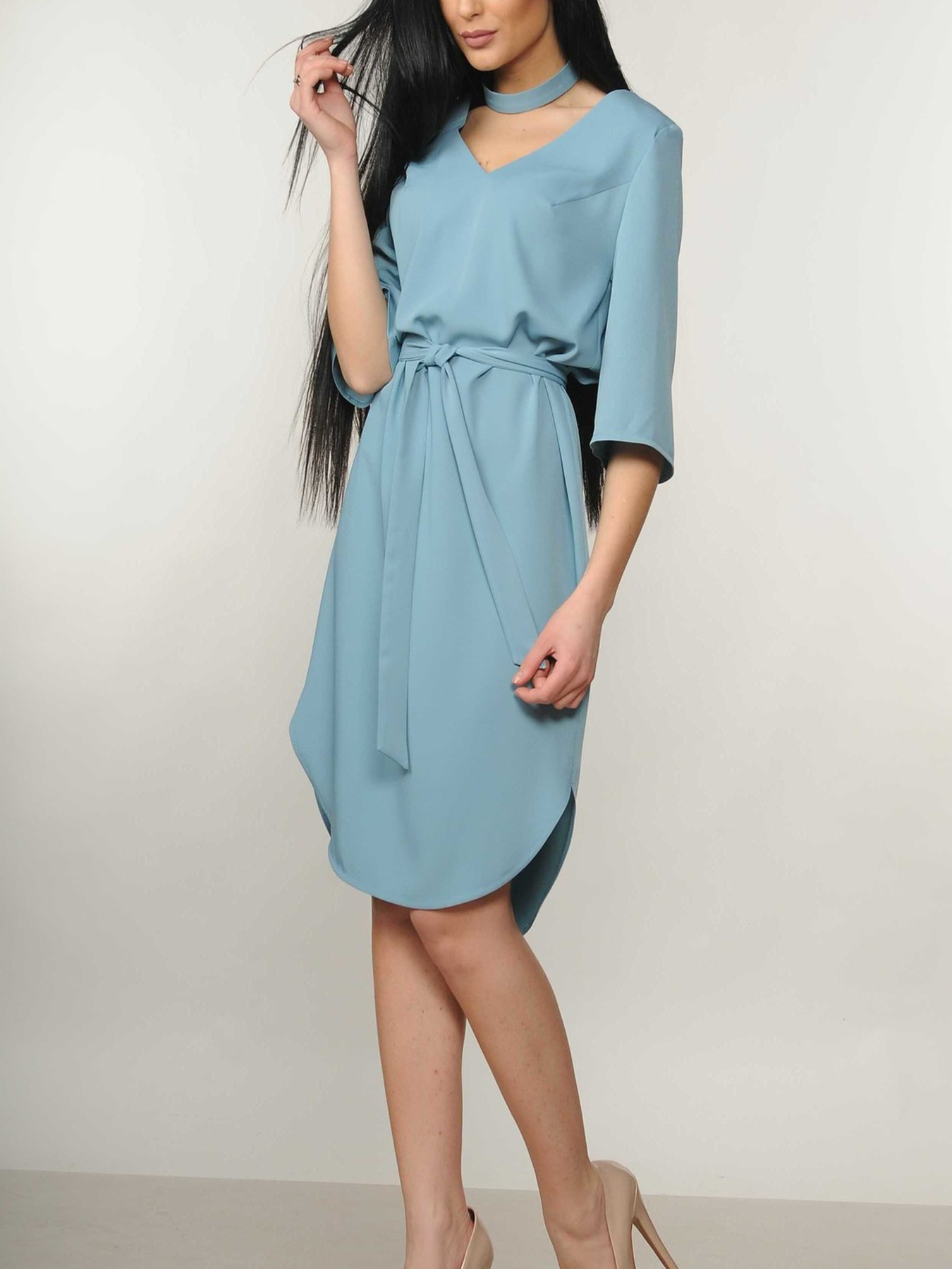 Платье миди RiMari модель 5-1-01-19-blakitnij Фото