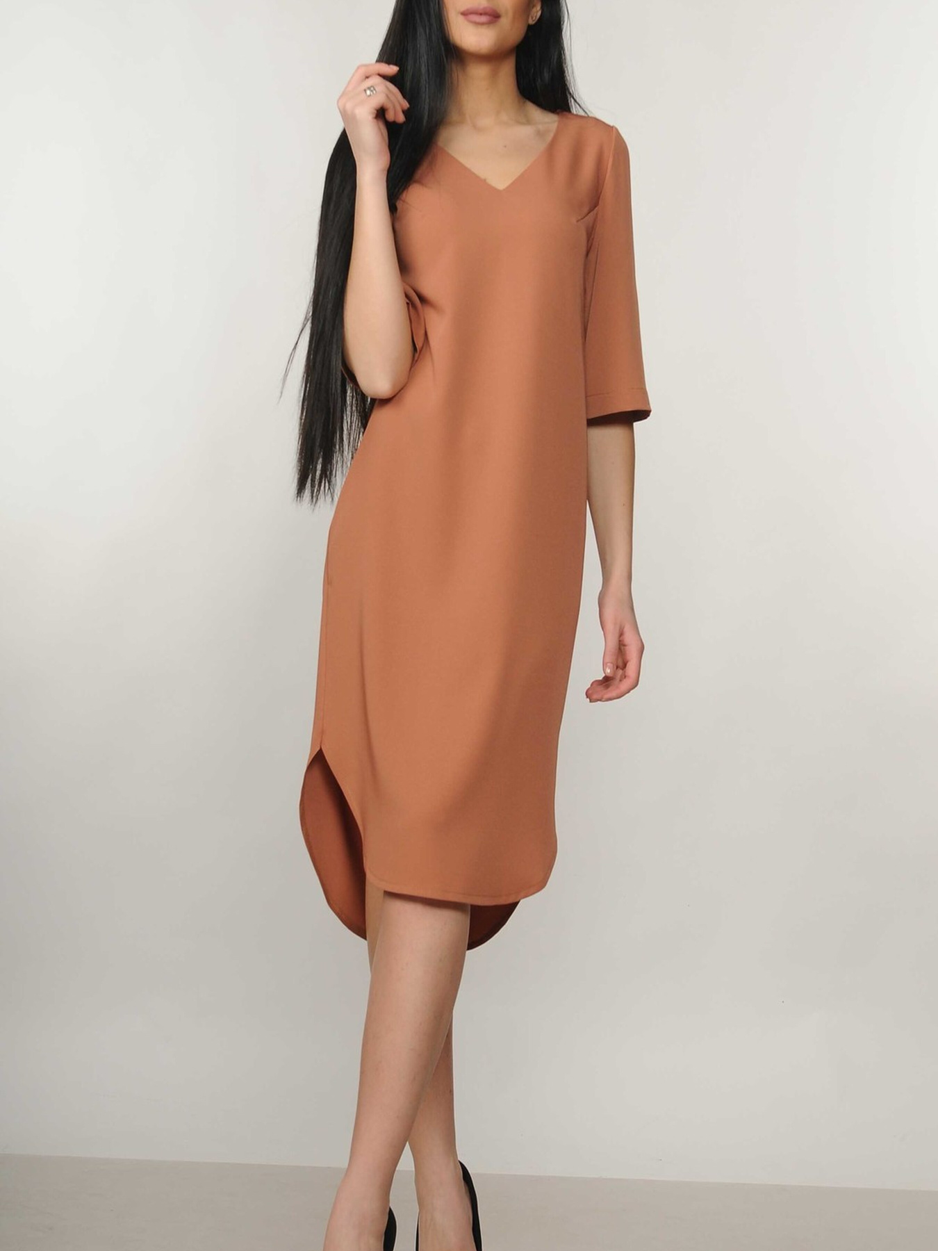 Платье миди RiMari модель 5-1-01-19-karamelx Фото