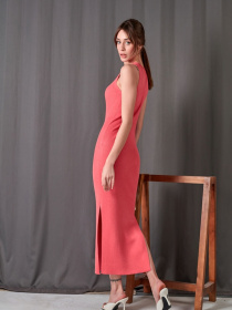 Платье макси TrikoBakh модель 2103-koralovij Платье макси TrikoBakh модель 2103-koralovij Фото