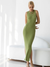 Платье макси TrikoBakh модель 2103-olivkovij Фото