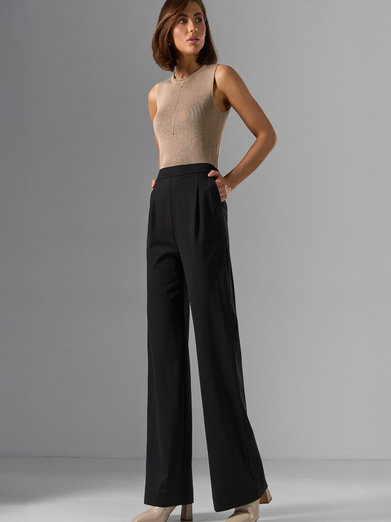 Штани палаццо TrikoBakh модель 3028-chornij Фото