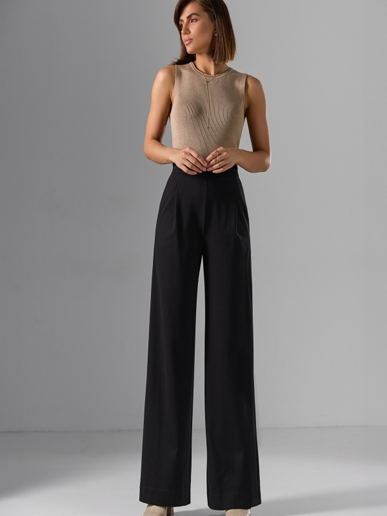 Штани палаццо TrikoBakh модель 3028-chornij Фото