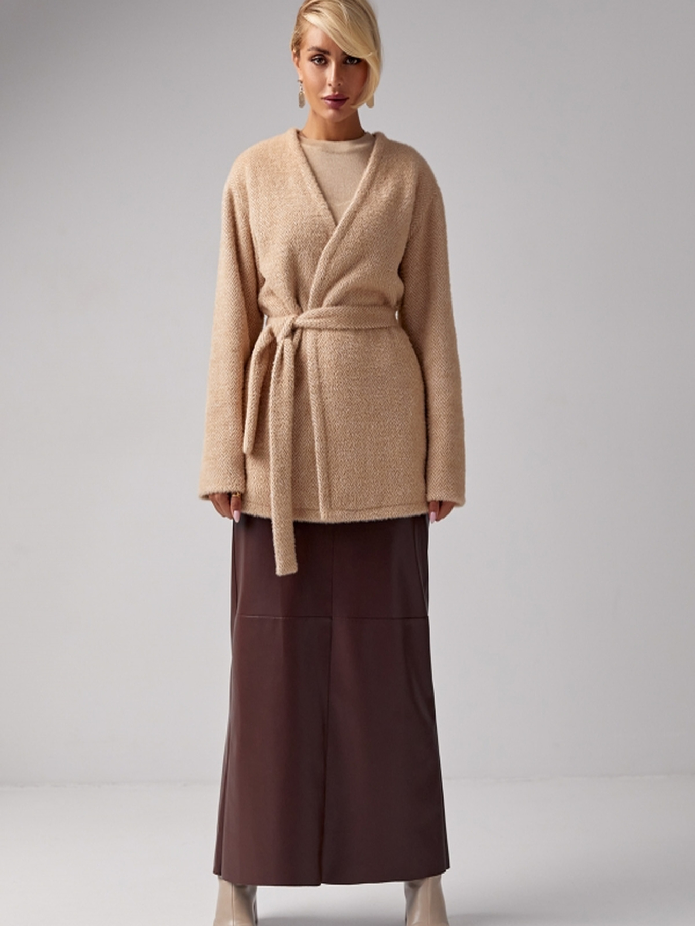Пальто TrikoBakh модель 3030-bezhevo-molochnij Фото