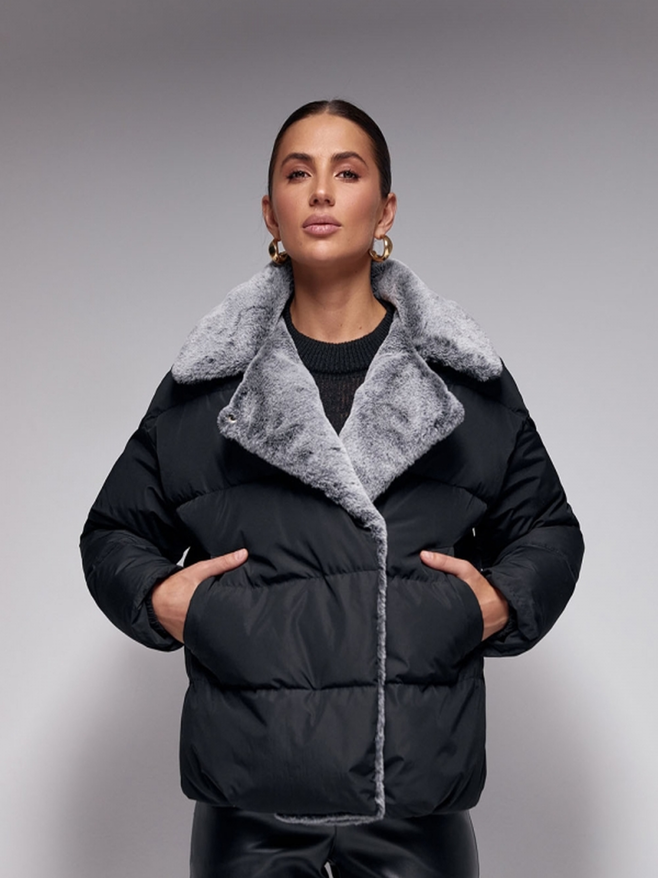 Зимняя куртка TrikoBakh модель 3676-chornij-z-srim-hutrom Фото