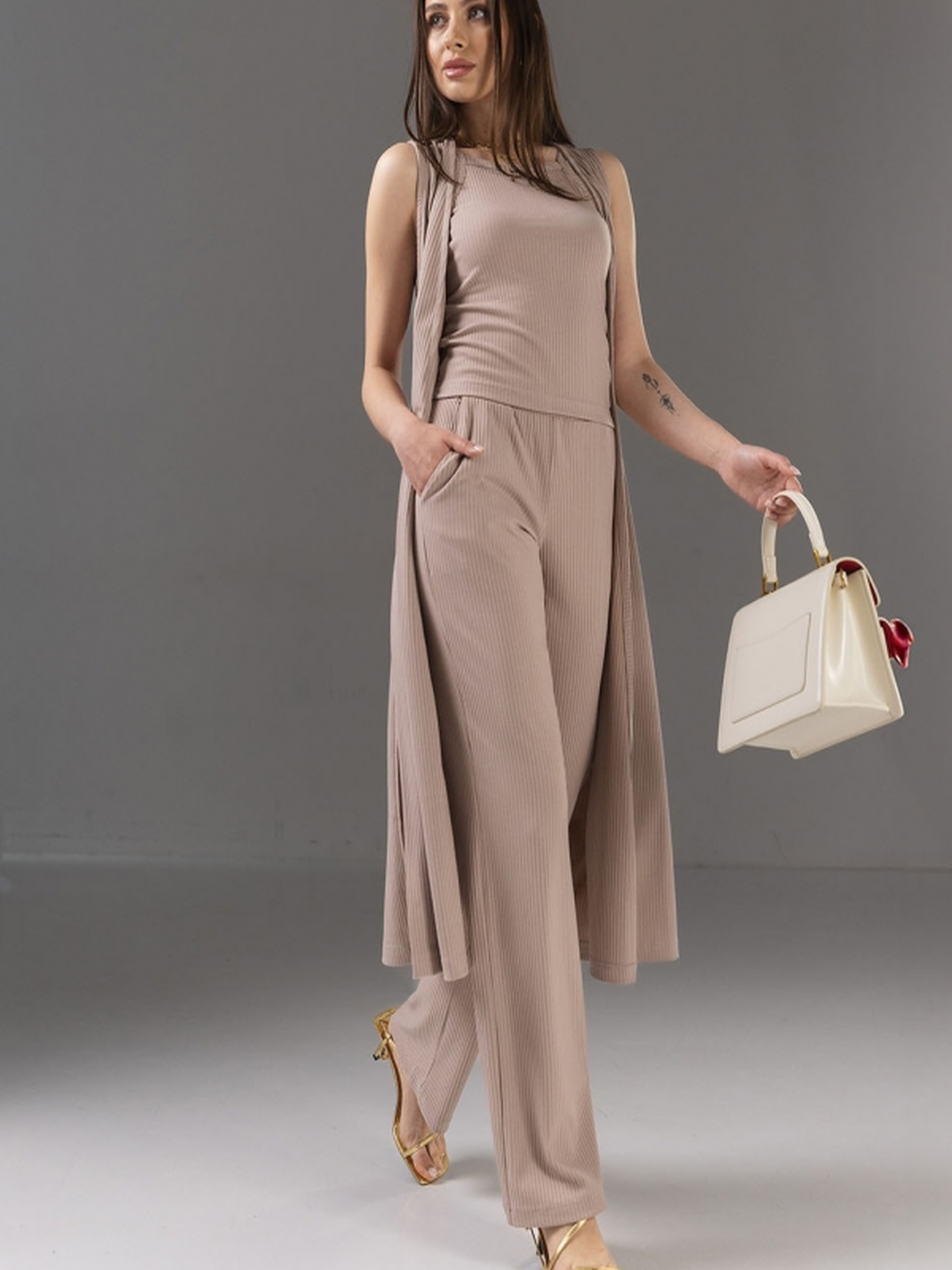 Бавовняні Жіночі Повсякденні штани TrikoBakh  (1787-bezhevij) колір бежевий