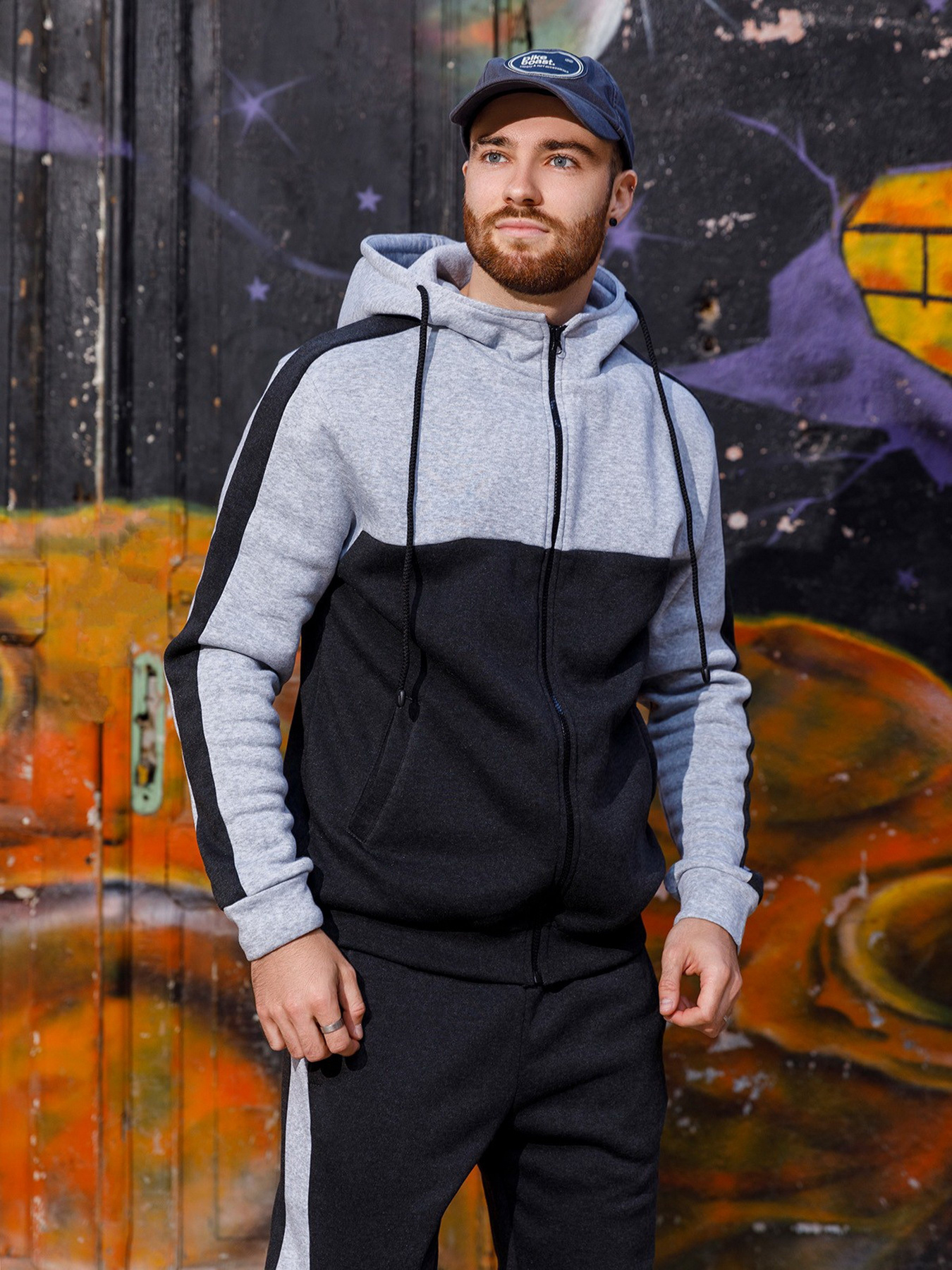 Спортивный костюм ISSA Plus модель GN-442_darkgraygray Фото