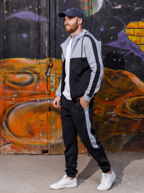 Спортивный костюм ISSA Plus модель GN-442_darkgraygray Спортивный костюм ISSA Plus модель GN-442_darkgraygray Фото