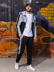 Спортивный костюм ISSA Plus модель GN-442_darkgraygray Спортивный костюм ISSA Plus модель GN-442_darkgraygray Фото